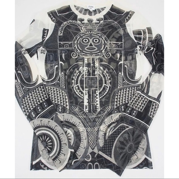 Jean Paul Gaultier Tribal Tattoo Mesh Shirt - Picture 3 of 8